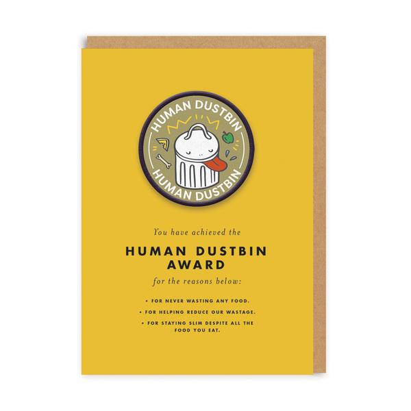 Human Dustbin Woven Patch Greeting Card