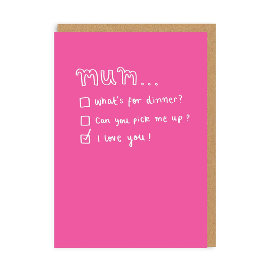 Mum Tick Box Greeting Card