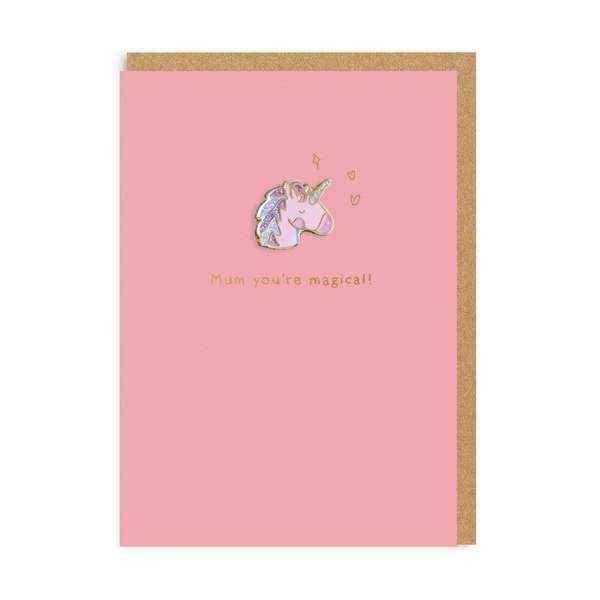 Unicorn Mum Enamel Pin Greeting Card