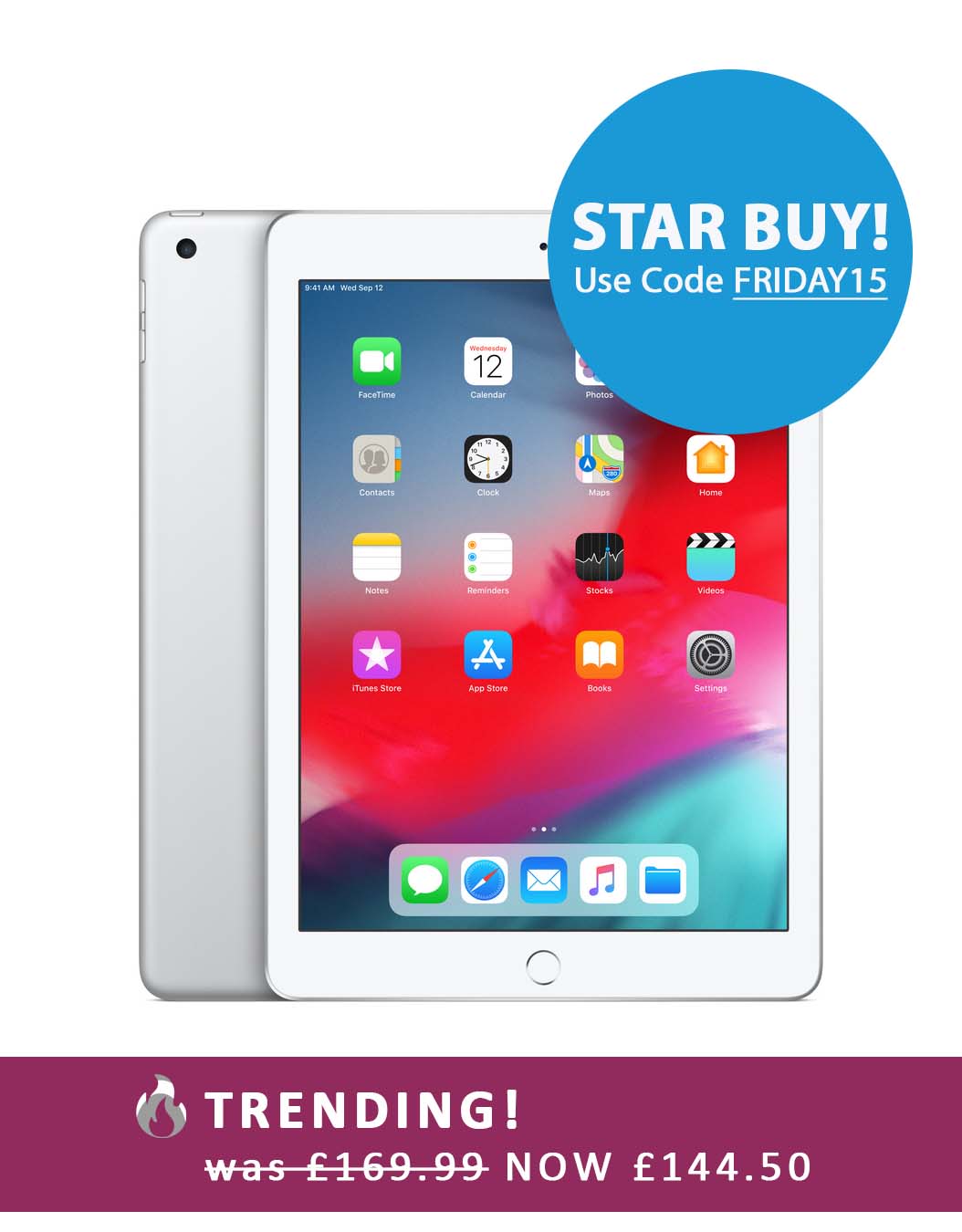 Refurbished Apple iPad 6 A1893 Wi-Fi Silver 32GB