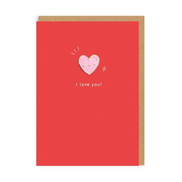 Heart Enamel Pin Greeting Card