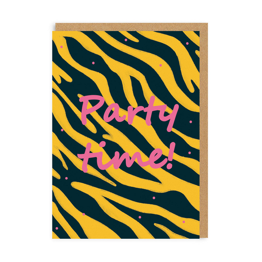 Party Time Zebra Print Greeting Card