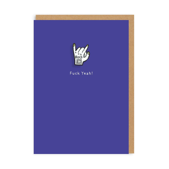 Rock and Roll Enamel Pin Greeting Card