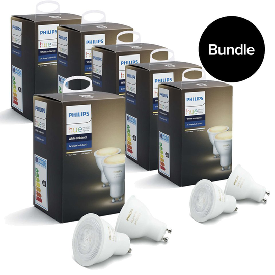 Philips Hue - 6xGU10 Dual Pack (12 pcs in total) - White Ambiance - Bundle