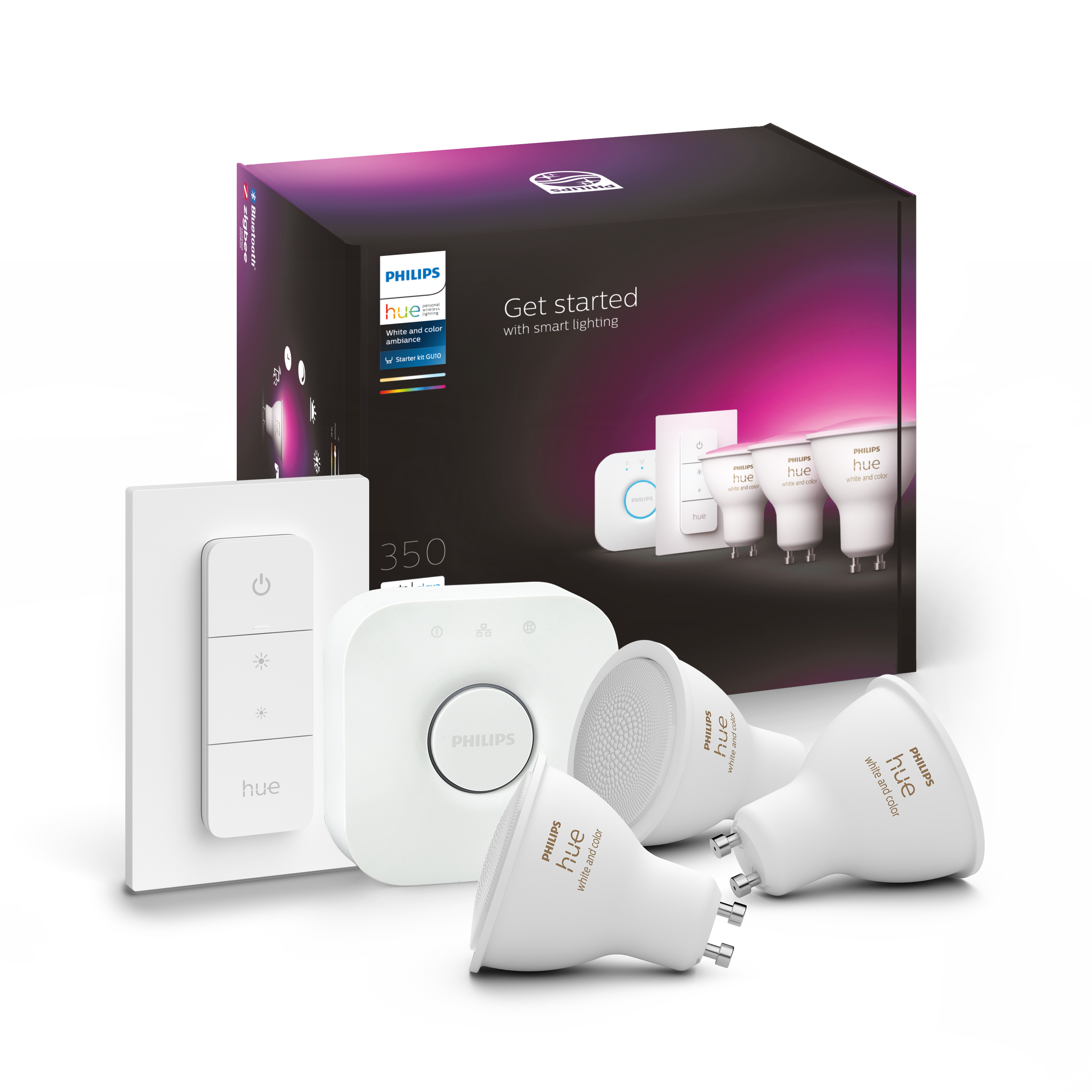 Philips Hue - Starterkit 3xGU10 & Bridge - White & Color Ambiance