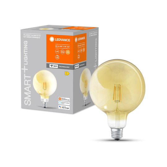 Ledvance - SMART+ Classic E27 G125 6W 824 - Extra Warm White - WiFi