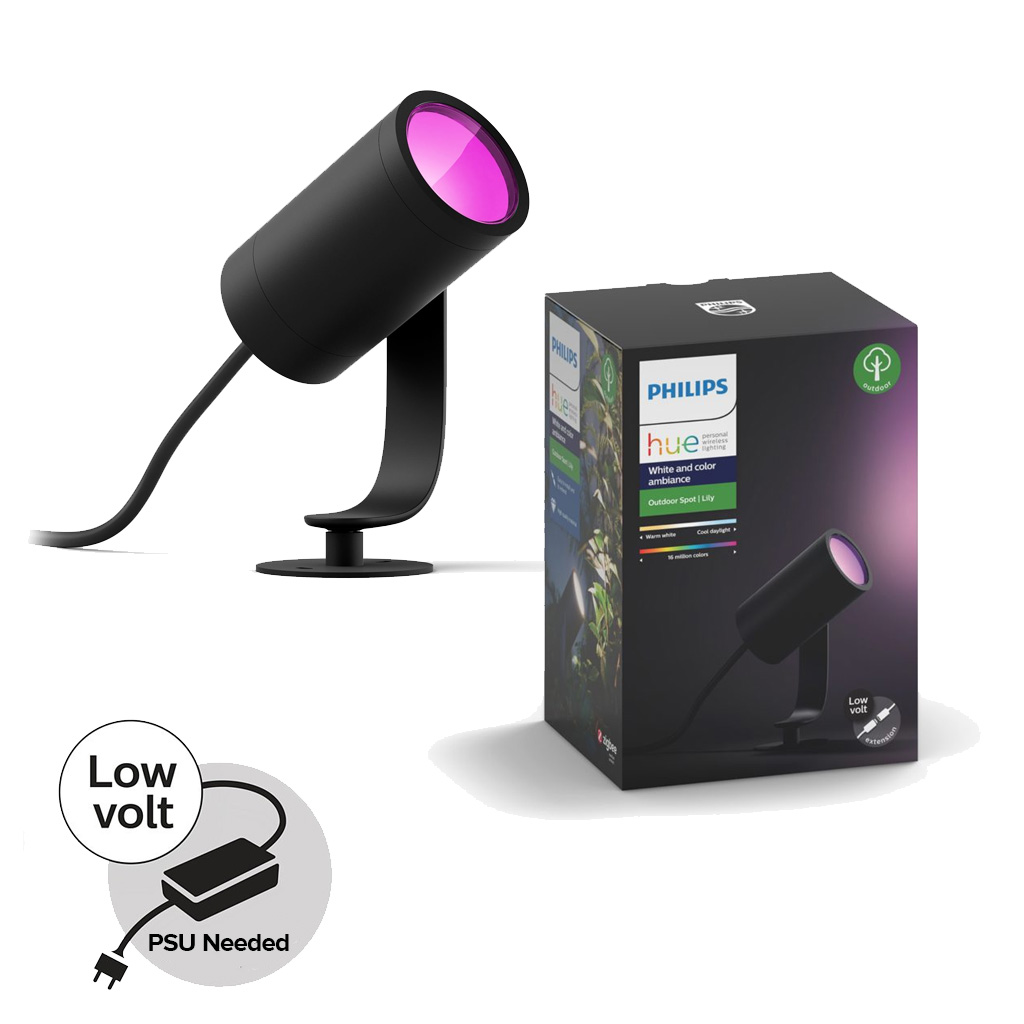 Philips Hue - Lily Spike Anthracite Extension - White & Color Ambiance (Without power supply)