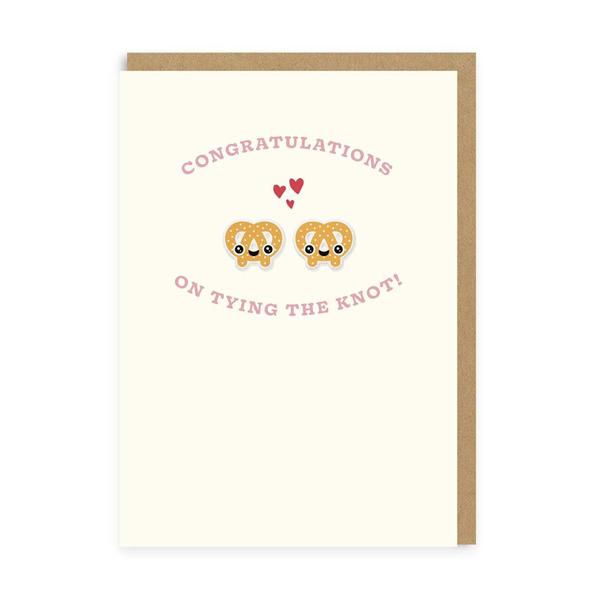 Pretzels Tying The Knot Woven Patch Card
