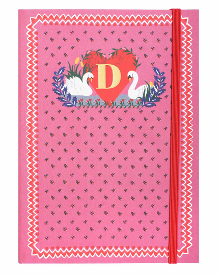 Clothbound A5 Alphabet Notebook D - Pink