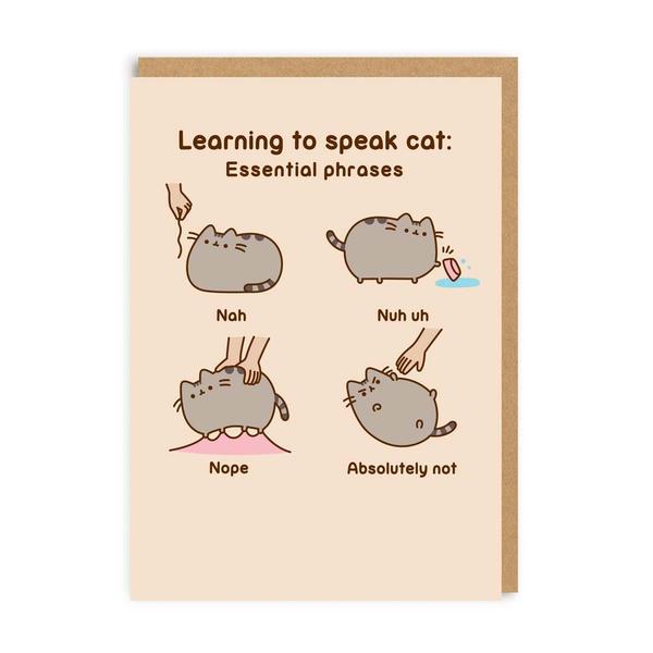 Pusheen's Learning To Speak Cat Greeting Card