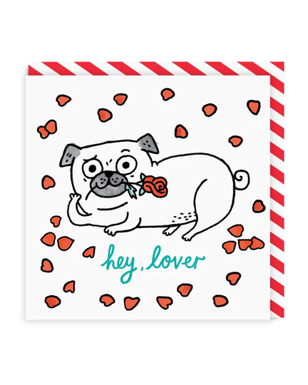 Hey Lover Square Greeting Card