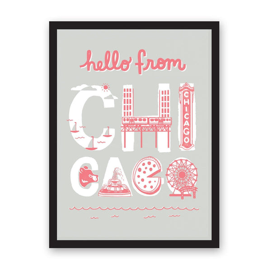A3 Hello From Chicago Riso Print