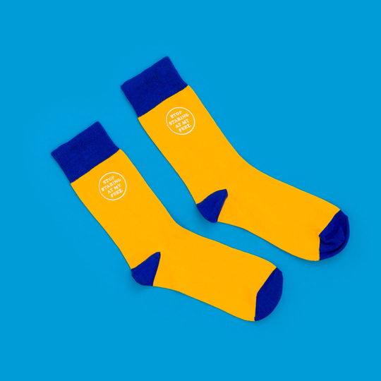 Stop Staring At My Feet Socks, Small