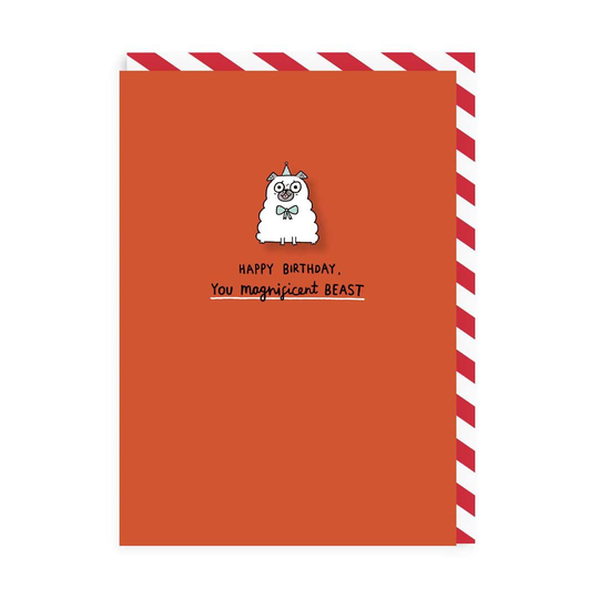 Magnificent Beast Birthday Enamel Pin Card