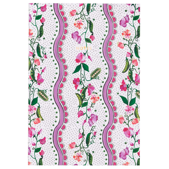Sweet Pea Stripe A4ish Notebook