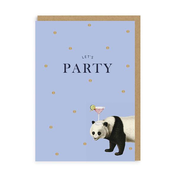 Let's Party Panda Birthday Greeting Card
