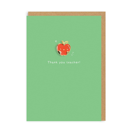 Teacher Apple Enamel Pin Greeting Card