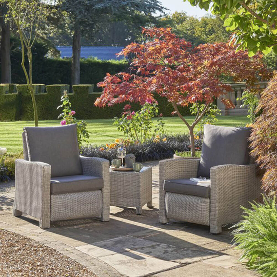 2021 Kettler Palma Duo Relaxer Set With Table - Whitewash