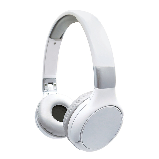 Lexibook - 2 in 1 Bluetooth and Wired comfort foldable Headphones – White/silver
