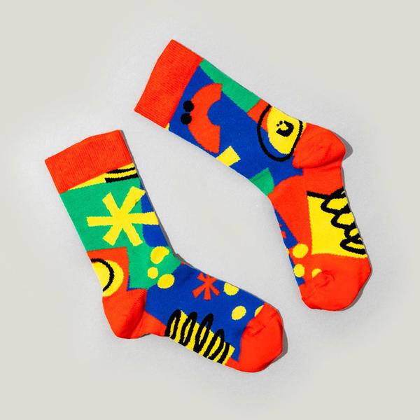 90's Print Smiley Socks