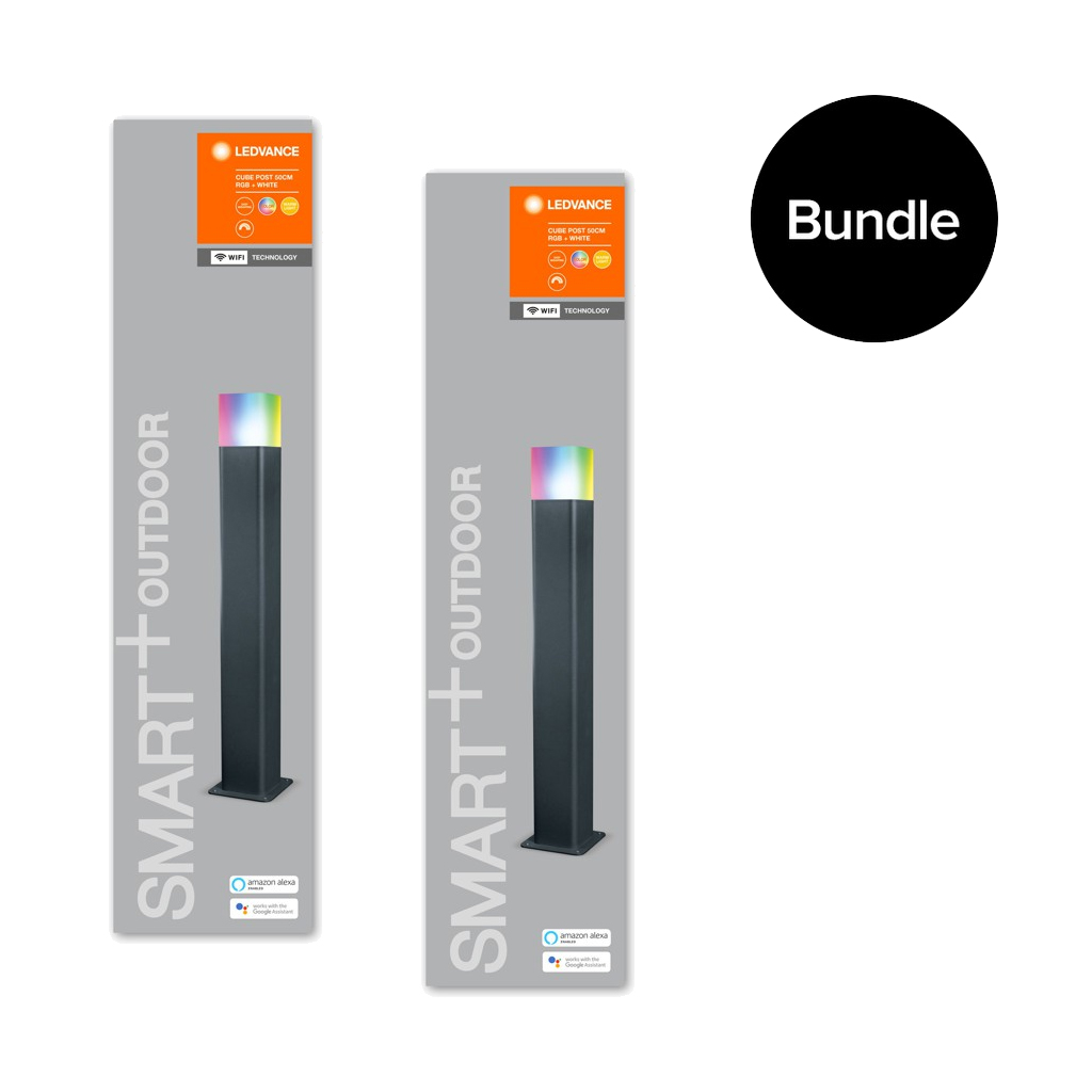 Ledvance - 2x Smart+ Outdoor Cube RGBW - Post Light 50 cm - Bundle