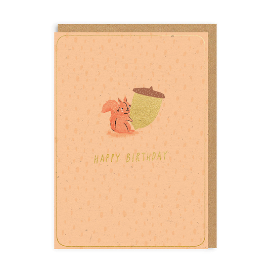 Tiny Squirrel Happy Birthday Card