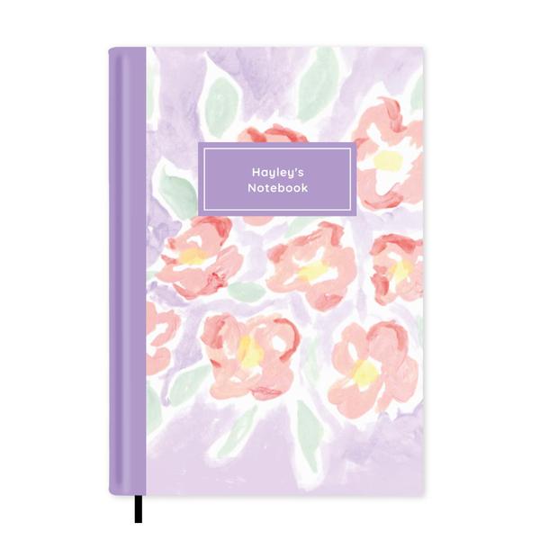 Lilac Floral Notebook A5 - Personalised