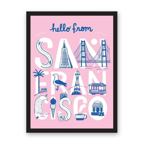 A3 Hello From San Francisco Riso Print