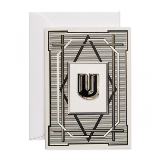 Alphabet Pin & Greeting Card, U
