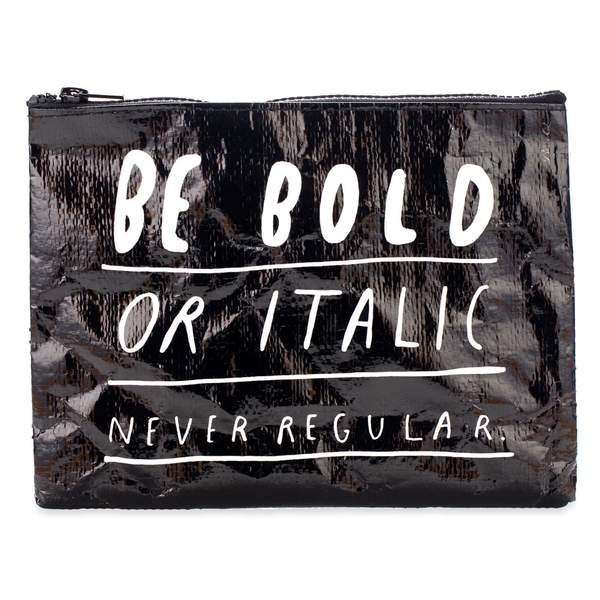 Bold Italic Zipper Pouch