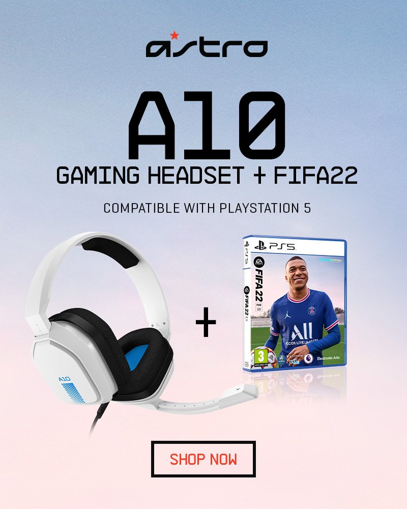 ​ASTRO - A10 Headset PS5 compatible - WHITE + FIFA 22 Game Bundle