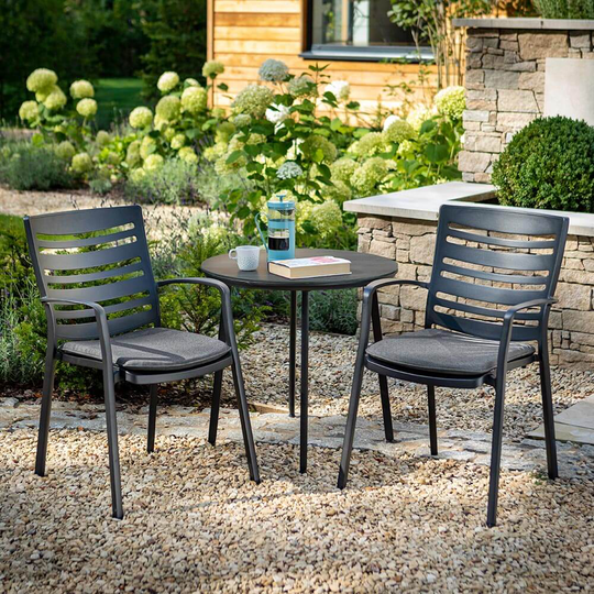 Hartman Aurora 2 Seat Garden Bistro Set - Carbon/Pewter