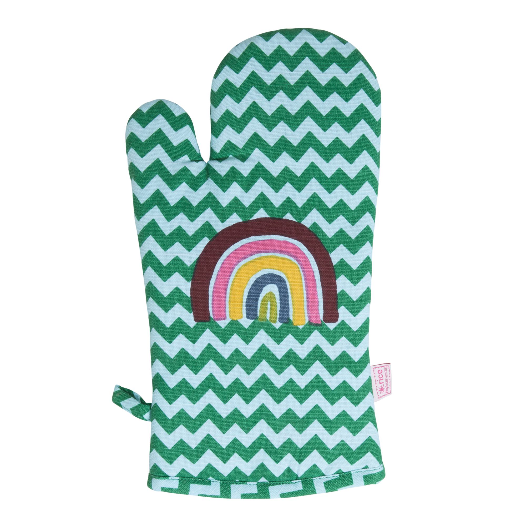 Rice - Cotton Oven Mitten - Zig Zag Print