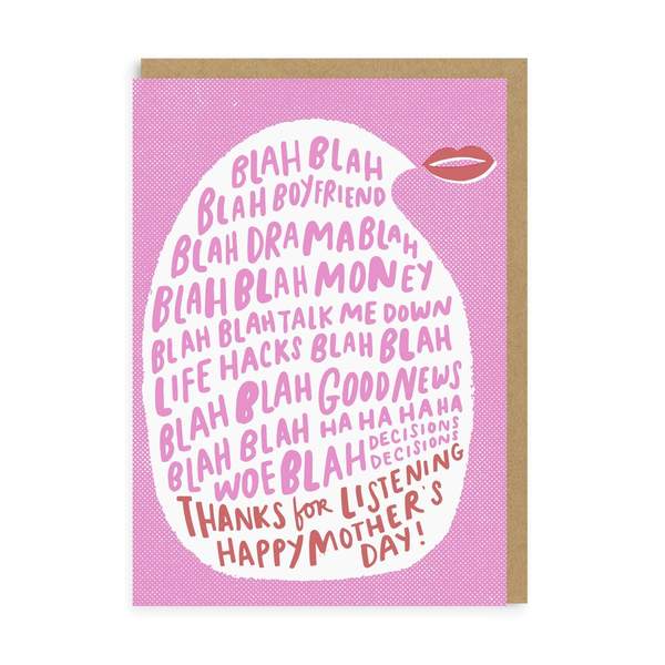 Mum Thanks For Listening Mother's Day Greeting Card