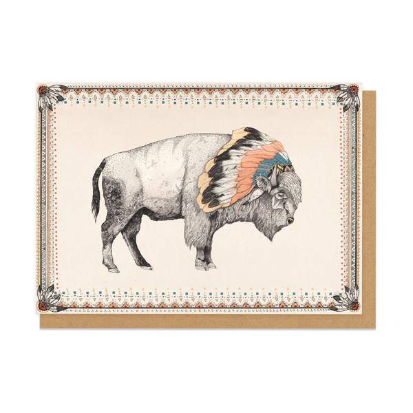White Bison Greeting Card