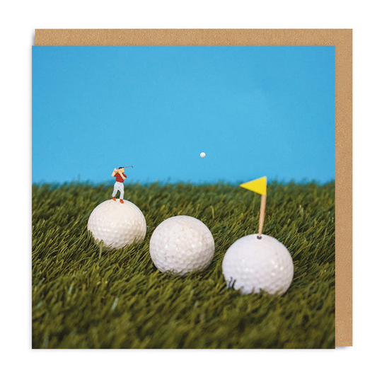 Little Tiny People Golf Square Greeting Card