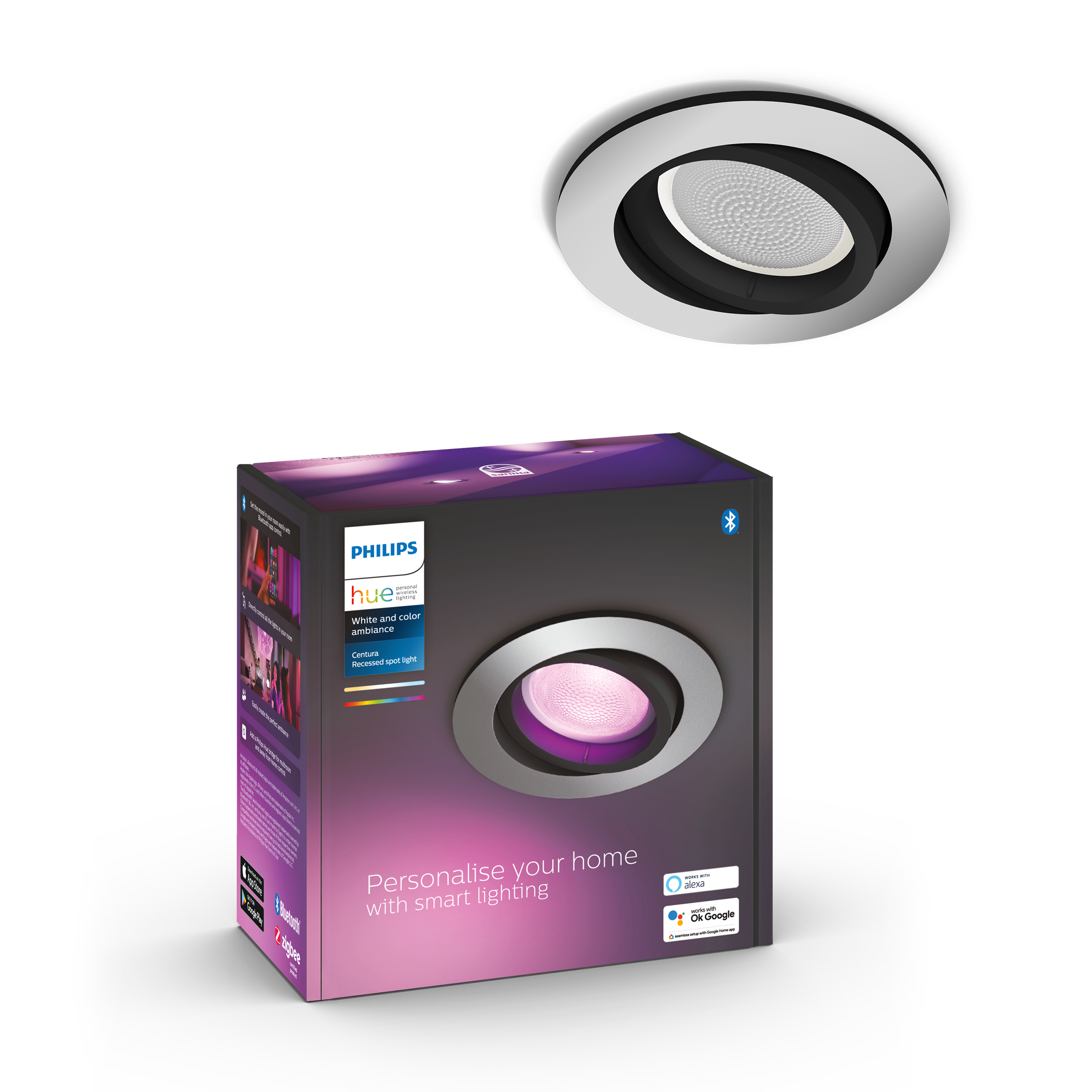 Philips Hue - Centura Recessed Round - White & Color Ambiance - Aluminium