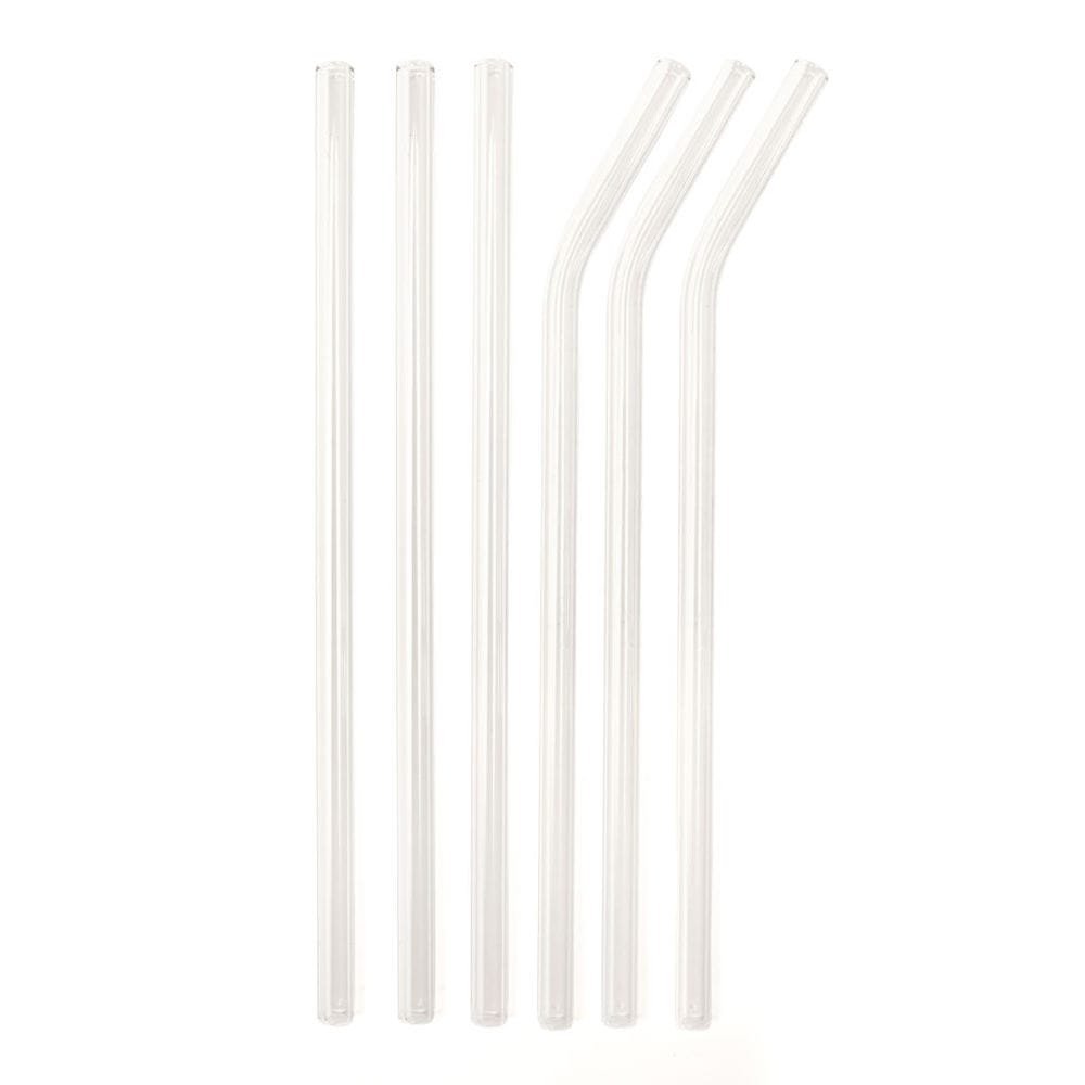 Kikkerland - Straw Clear Reusable Glass 6 pcs (cu278)