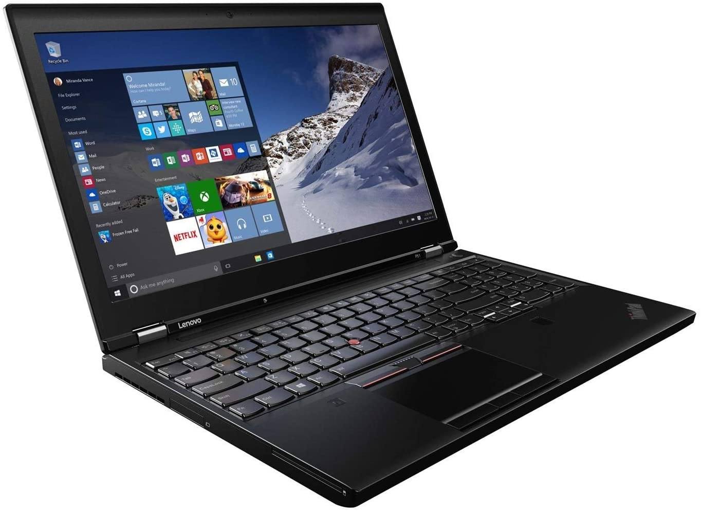 Refurbished Lenovo P51 Notebook PC 15.6" i7-7820HQ 64GB 1024GB