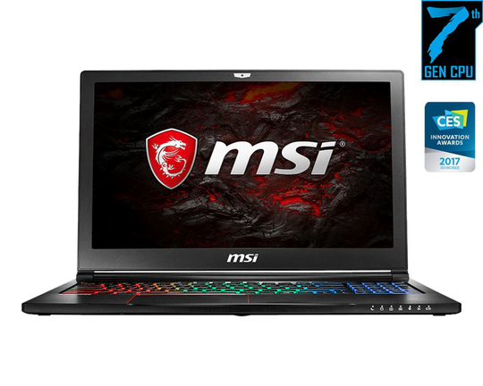 Refurbished MSI STEALTH GS63VR Gaming Laptop i7-7700HQ 256GB 32GB Norwegian Keyboard