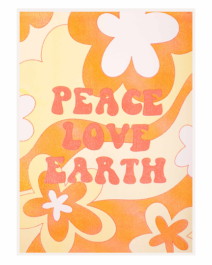 Peace Love Earth A3 Riso Print
