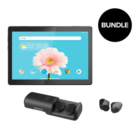 Lenovo - Bundle M10 ZA4G 32GB 10,1" HD Tablet + True Wireless Earbuds Bluetooth 5.0