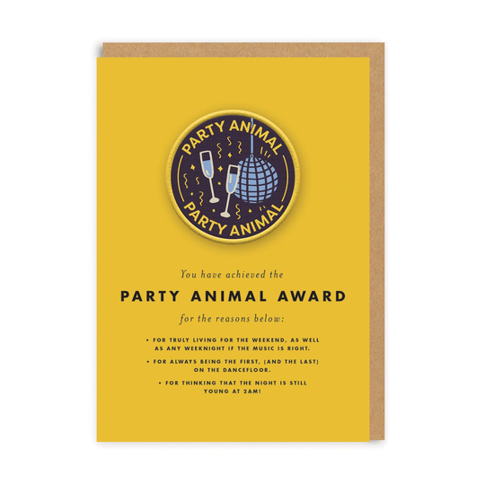 Party Animal Woven Patch Greeting Card