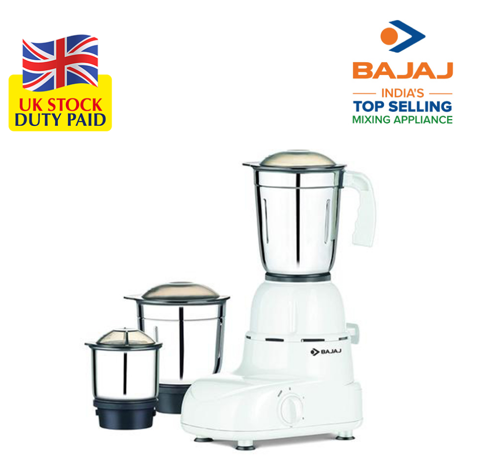 Bajaj Glory 500-Watt Mixer Grinder with 3 Jars (White)