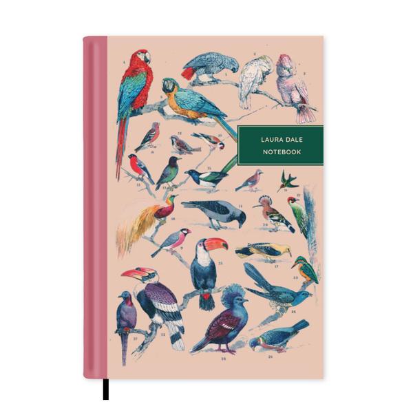 Vintage Illustrations Birds Personalised Notebook A5