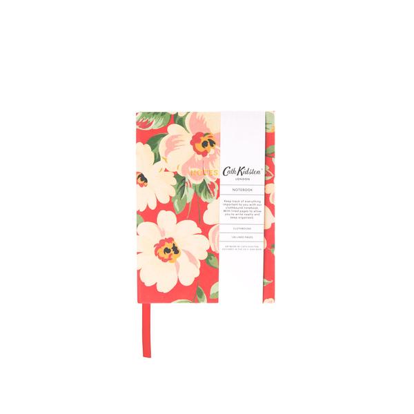 Autumn Red Floral Clothbound Notebook A6