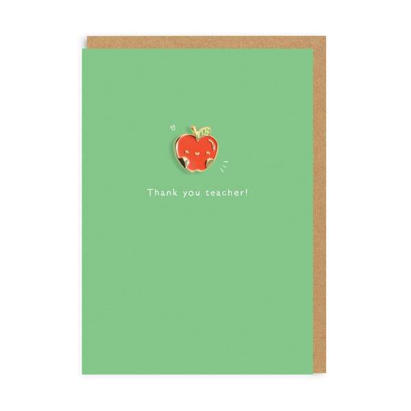 Teacher Apple Enamel Pin Greeting Card