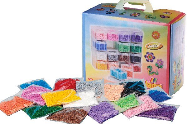 Hama Beads - Large Storage box w/ Midi beads & 16 compartments (6761)