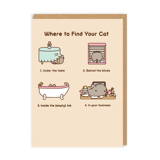 Pusheen Where To Find Your Cat Greeting Card