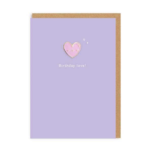 Birthday Love Enamel Pin Greeting Card